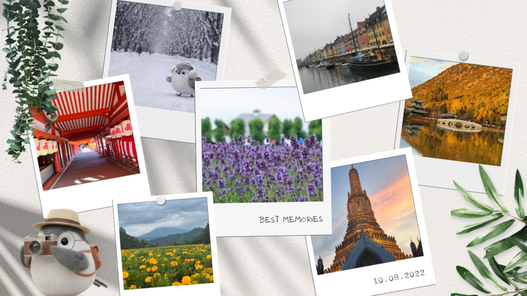 Collage of travel memories and landscapes