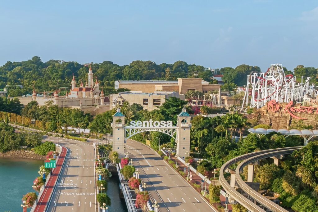 Resort island with attractions and greenery